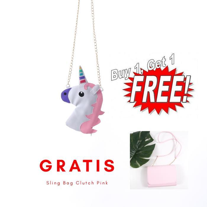 Tas Selempang/ Sling Bag/ Pouch Unicorn -GRATIS- Mini Clutch