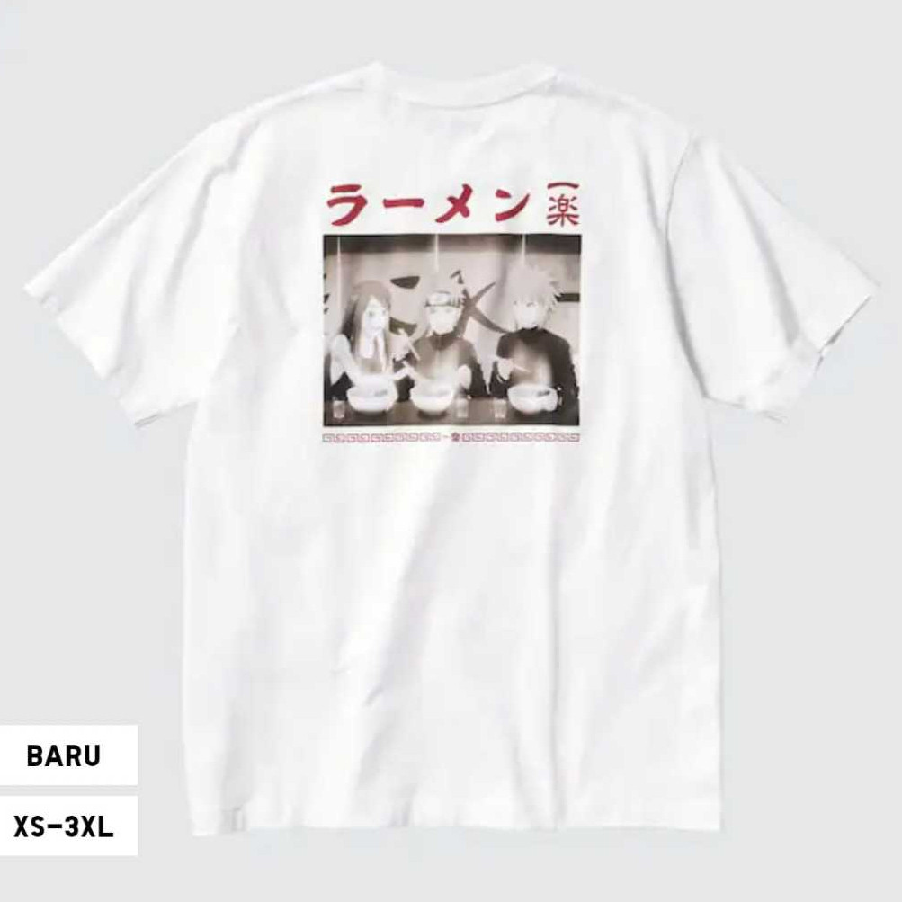 T SHIRT UNIQLO GRAFIS UT NARUTO RAMEN MDC WHITE |   KAOS ANIME OFF NEW 2024