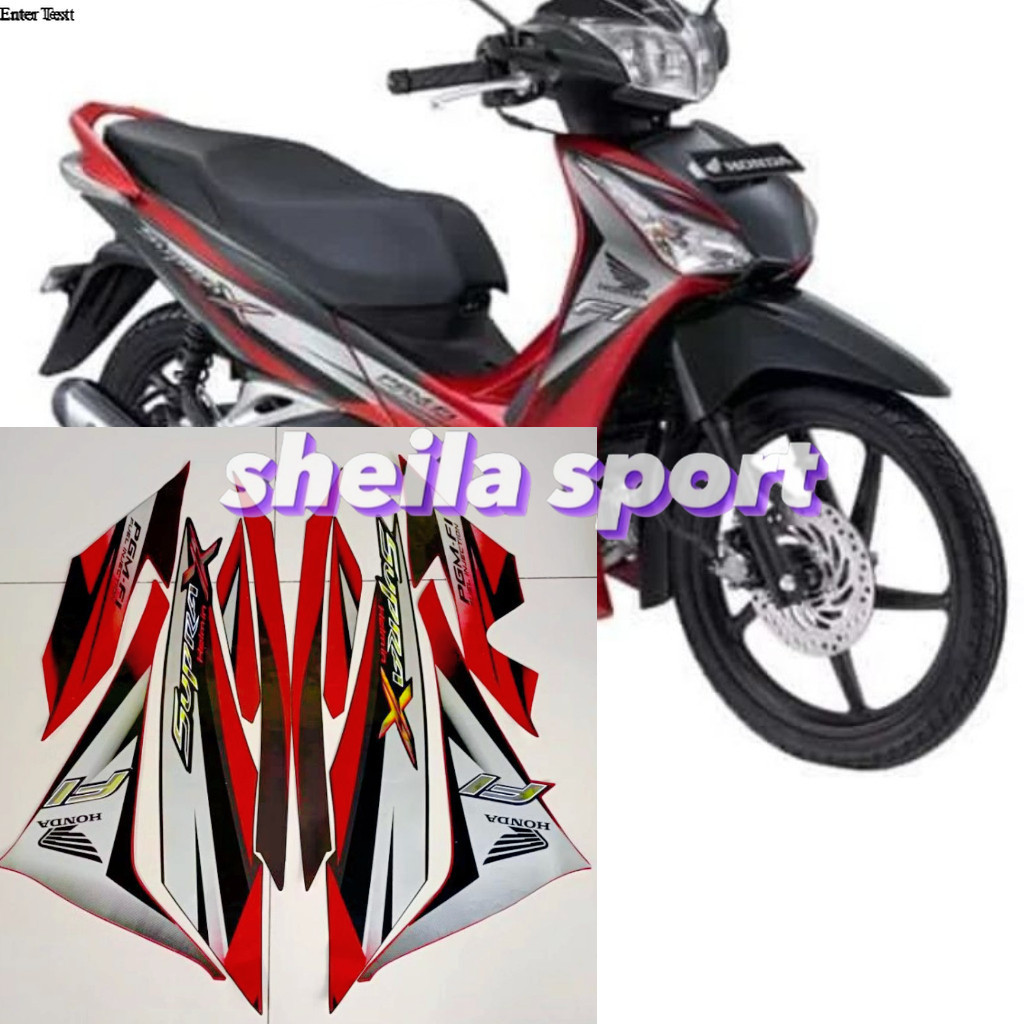 Stiker Striping Lis Body Supra X 125 Helm In 2012 FI Merah kualitas bagus