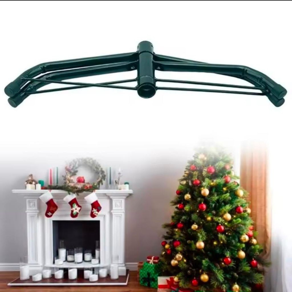 RANUWI Kaki Pohon Natal Stand Logam Berdiri Dasar Rak Aksesoris untuk Dekorasi Natal 45cm/50cm