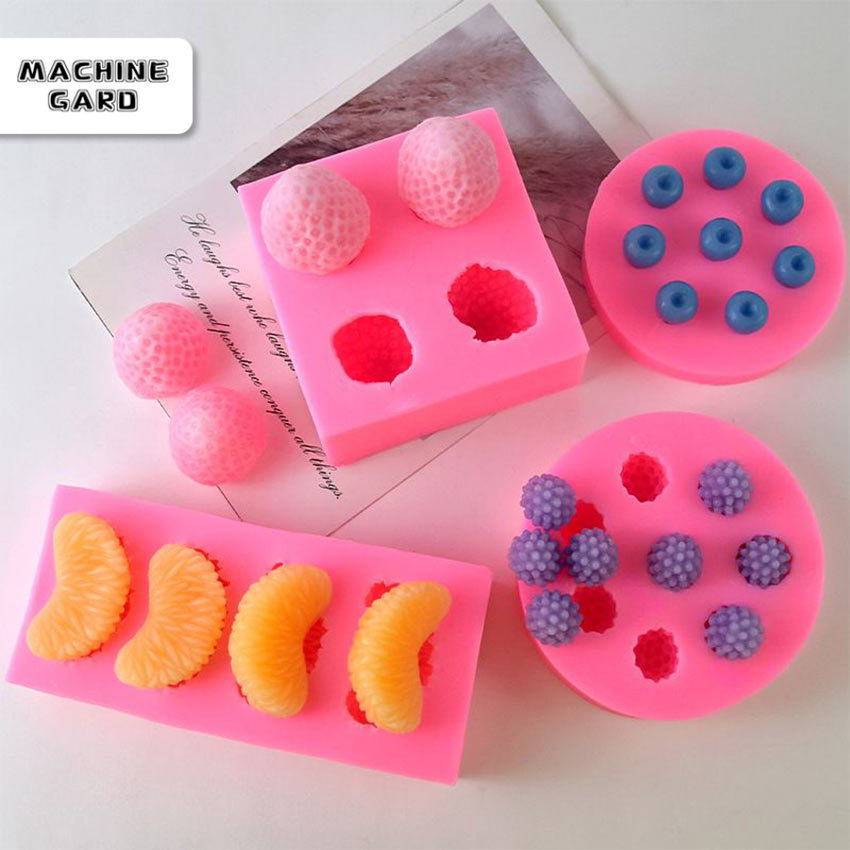 Machinegard Cetakan Silikon Cokelat Fondant Pudding Bentuk Buah Strawberry / Blueberry / Raspberry /