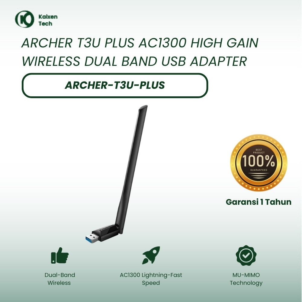 USB WiFi Dongle AC1300 Dual Band 2.4GHz 5GHz TP-Link Archer T3U Plus