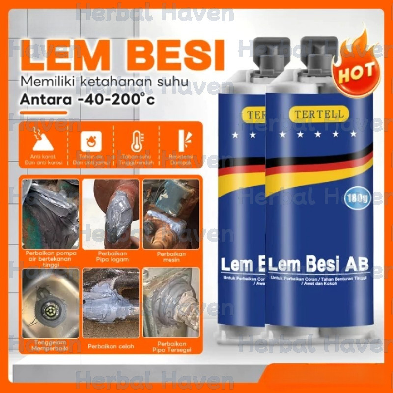 180ml Lem AB Besi Super Kuat Tahan Panas Kafuter Lem Perekat Super Untuk Reparasi Mobil / Rumah Lem 