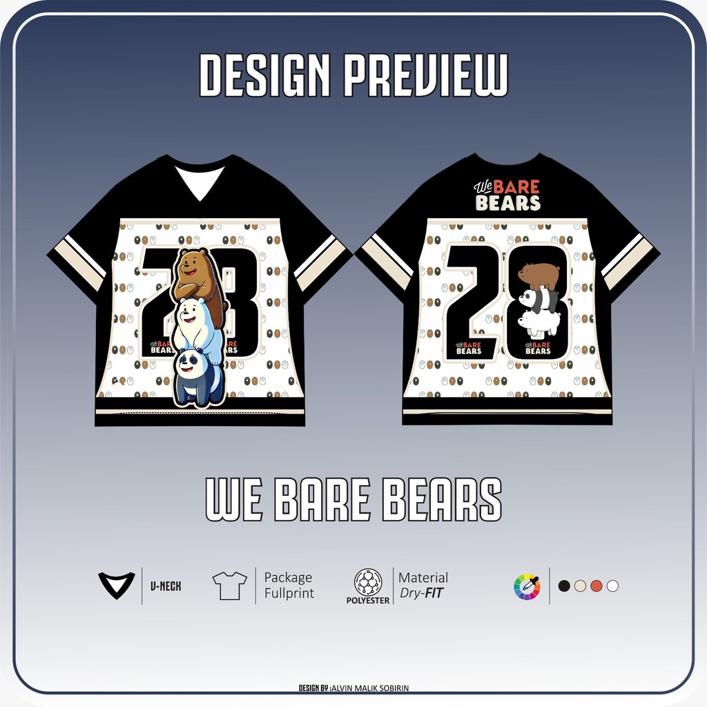 Distromax - Jersey Series Anime We Bare Bears Unisex Streetwear Oversize