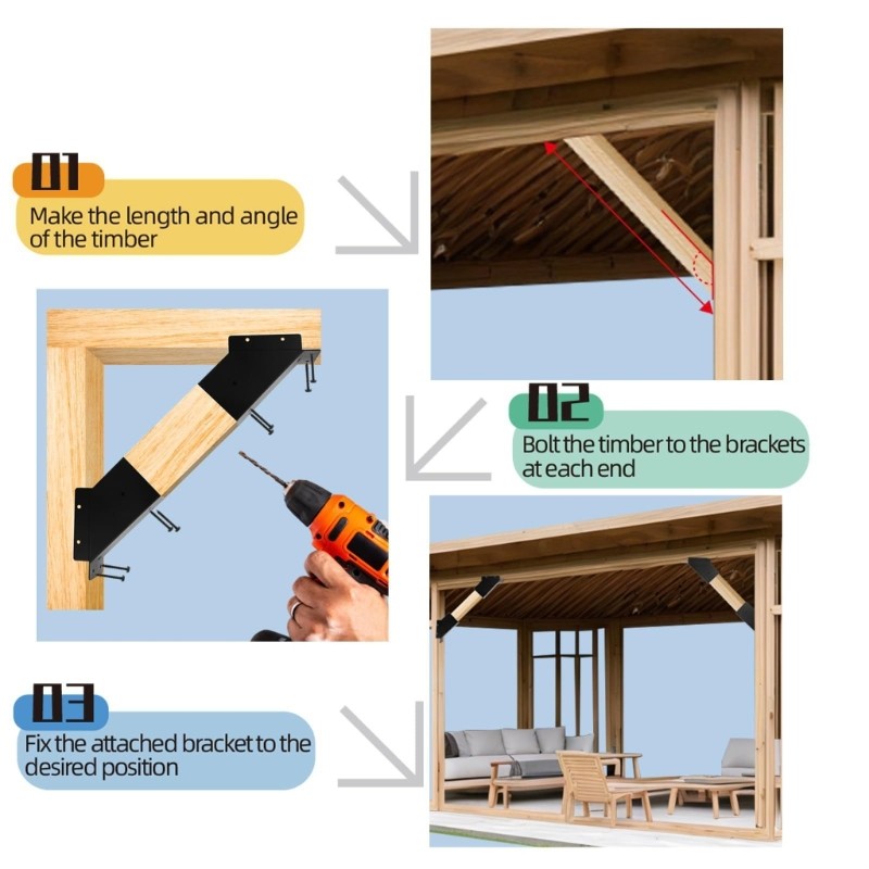 Expert Forty Five Lean Brackets Set Highlighting Agat Oxidation Coating And Pre Perforated Cavities 