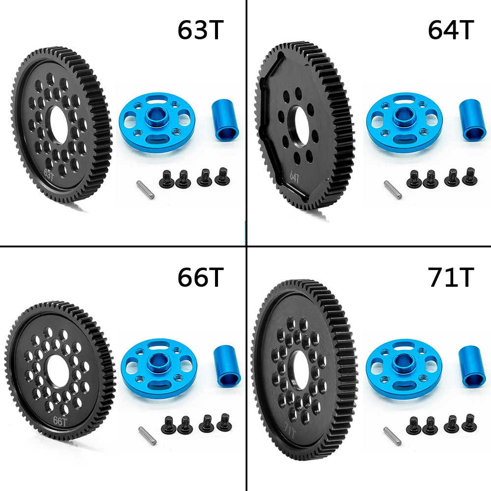 63T-71T High-Speed Metal Spur Gear Set for Tamiya TT-02/ TT02 1/10 RC Car Upgrade | Durable 54500 Ge