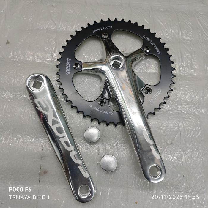 Crank Single Speed 48T EXODUS BCD 110 130 5 Baut Arm 170mm Fixie MTB Federal Lipat BB Kotak Alloy Ar