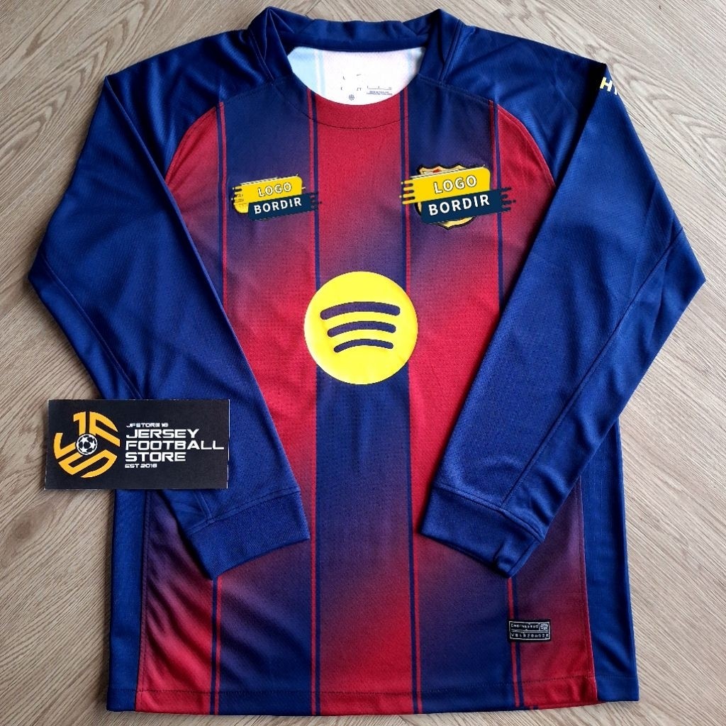 Baju  Bola Barca Home Long Sleeve Fans Version 2025 2026 Premium Quality Sport barcel ona