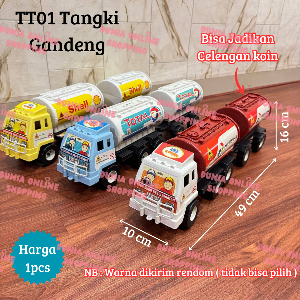 Mainan Truck Tangki Gandeng / Mainan Truk Tangki Celengan / Mainan Tangki Mobil Gandeng