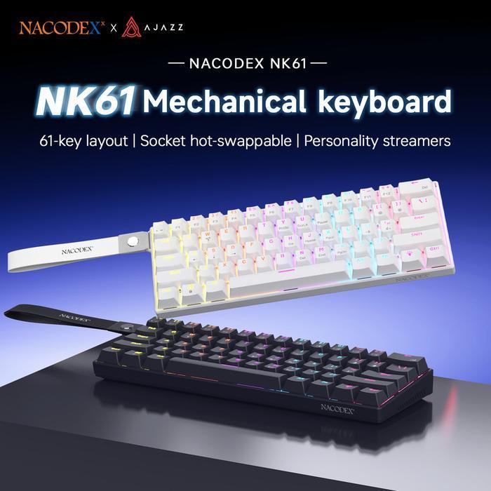 Ajazz x Nacodex NK61 / NK-61 Wired Mechanical Keyboard with RGB Lighting - Ajazz NK61