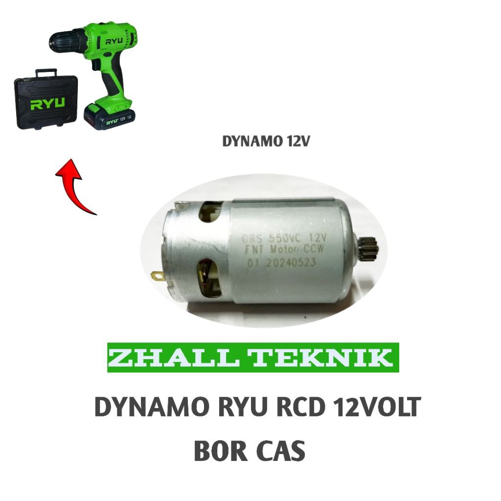 GILISHOP Dynamo Untuk RYU RCD 12v Mesin Bor Cas 12v Cordles RYU