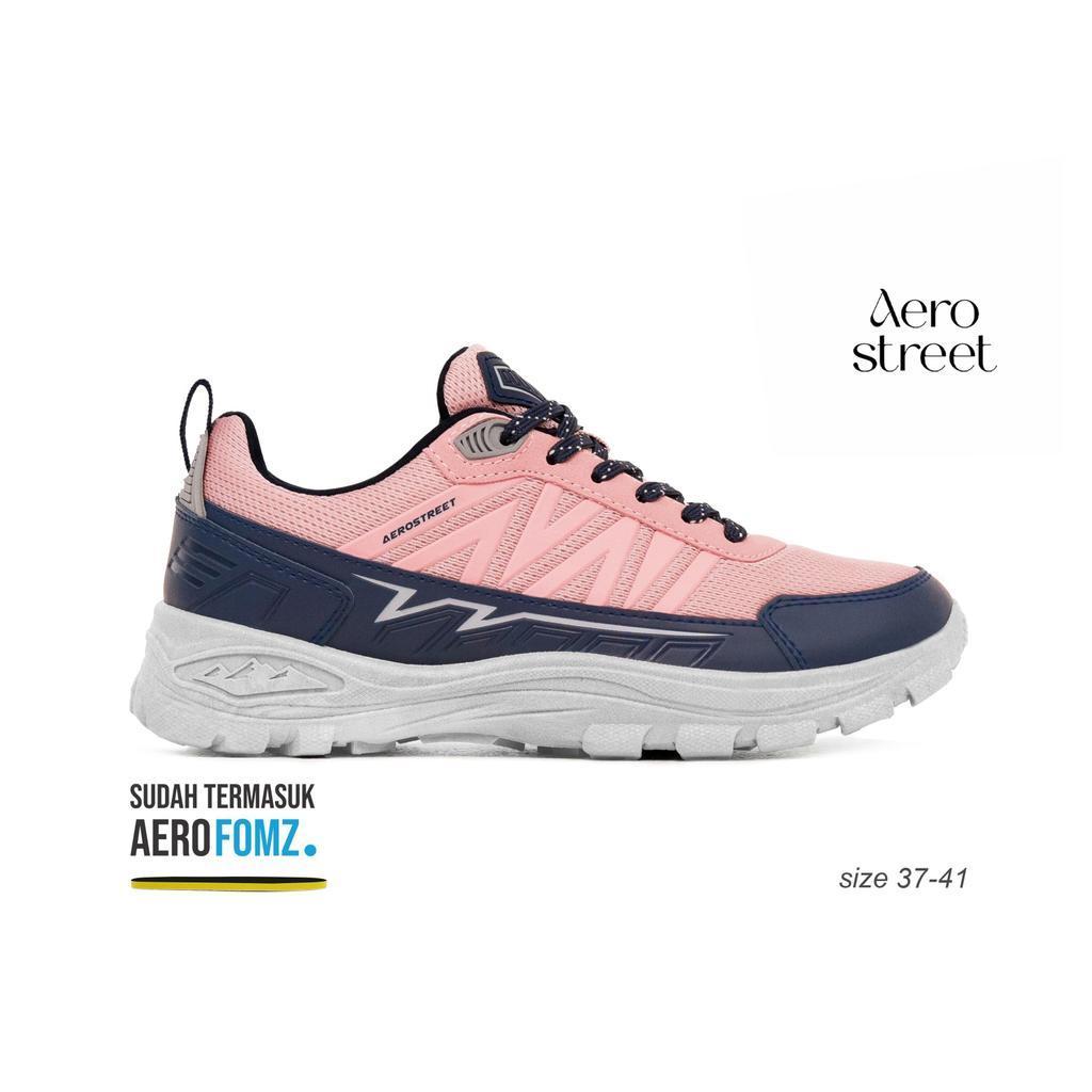 Aerostreet LC Trex Sepatu Outdoor Sneakers Wanita Pria 37-41 Abu Biru Tua Merah Muda Hiking Ringan N