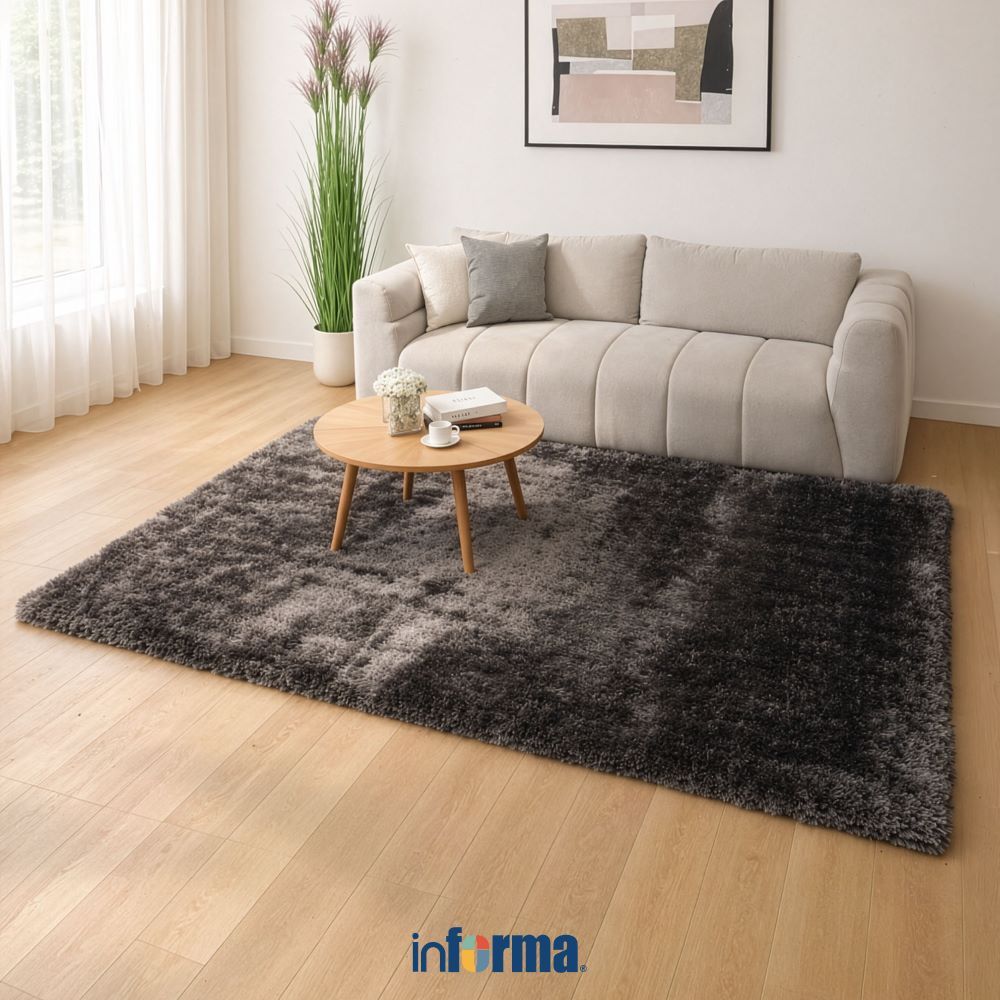 Informa Genova Karpet - Abu-Abu Alas Lantai Dekoratif Rug Permadani Karpet Rumah
