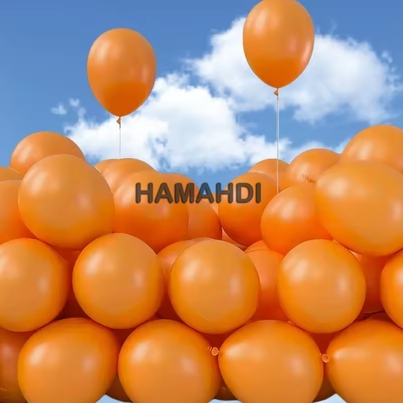 HMD Balon Latex Metalik Isi 10 pcs Dan 25 pcs Warna ORANGE 12 Inch Tebal HAMAHDI