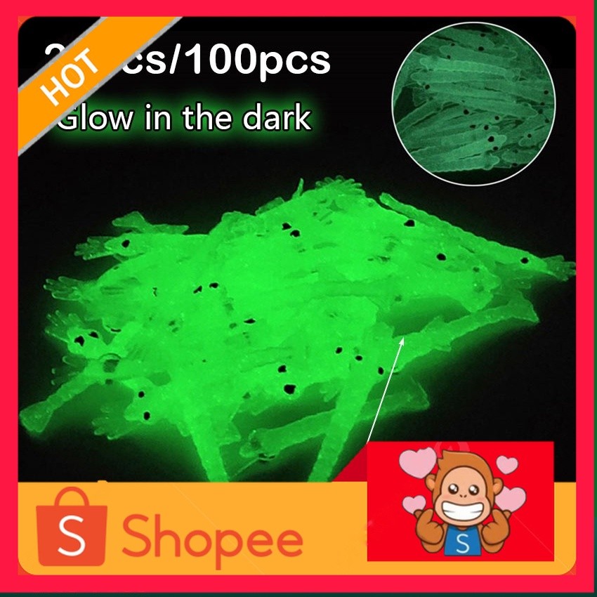 100Pcs Umpan Pancing Udang Softlure Tiruan Kecil Luminous Soft Shrimp Lure Soft Lure Udang Palsu Man
