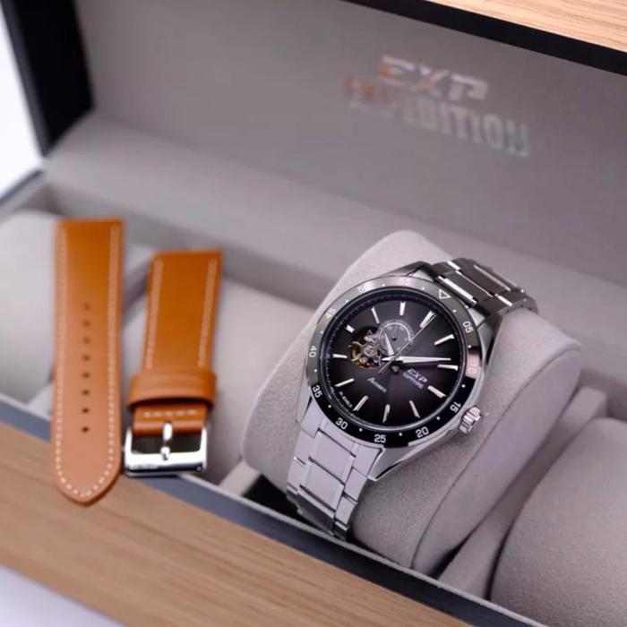 Jam Pria Expedition E6858 Automatic rantai - Silver Black