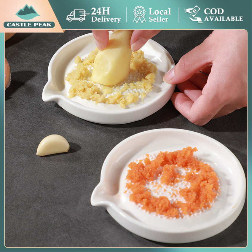 Mangkok Parut Bumbu Keramik - Alat Serut Bawang Putih & Bumbu Dapur Serbaguna