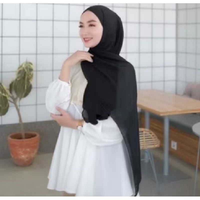 JILBAB PASHMINA CERUTY BABYDOLL PREMIUM / PASHMINA CERUTI BABYDOLL TEPI JAHIT