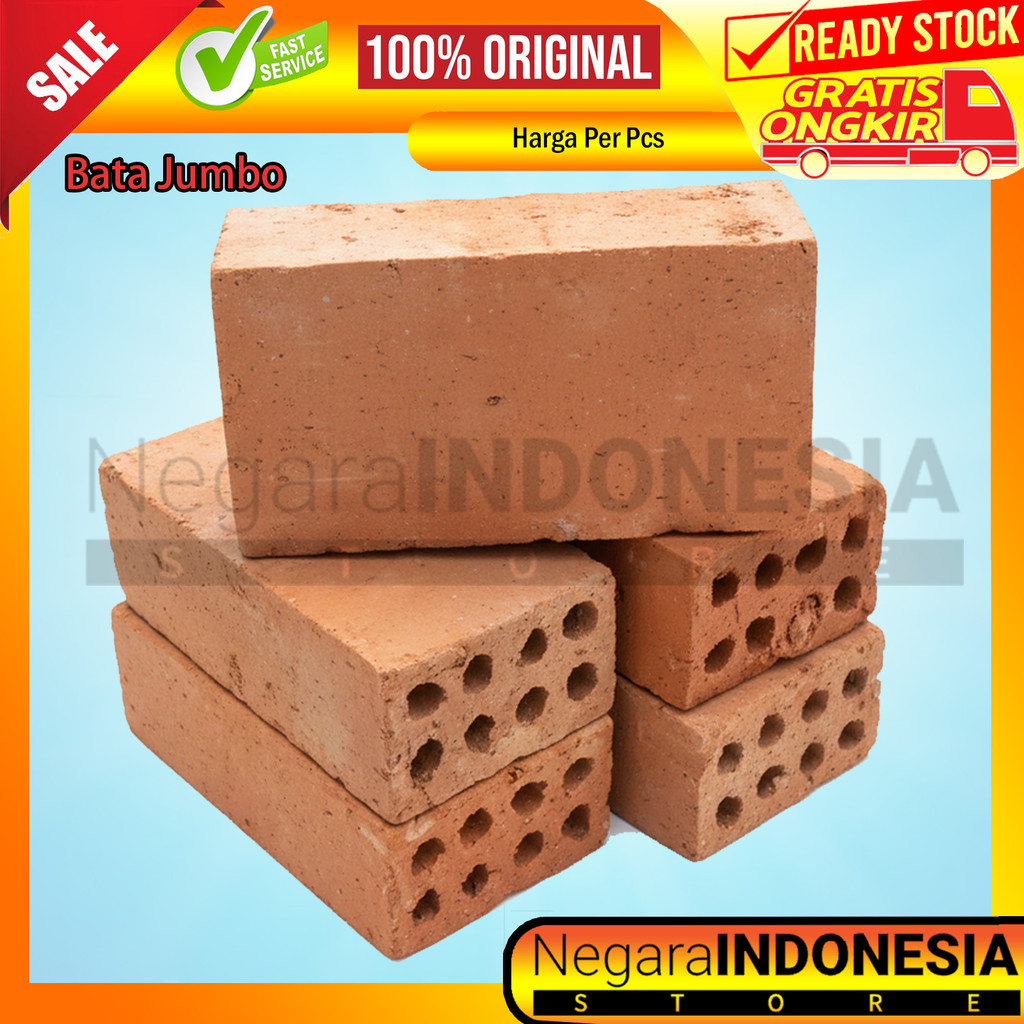 Batu Bata Jumbo Merah Bata Merah Besar Material Bangunan Bahan Bangun Rumah Tembok Dinding Bata Ring