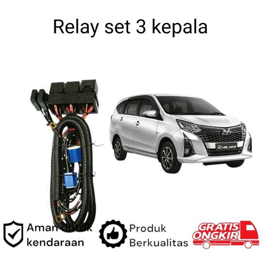 Relay Set Lampu Utama LED H4  Mobil Toyota calya 2016 2025 Koko