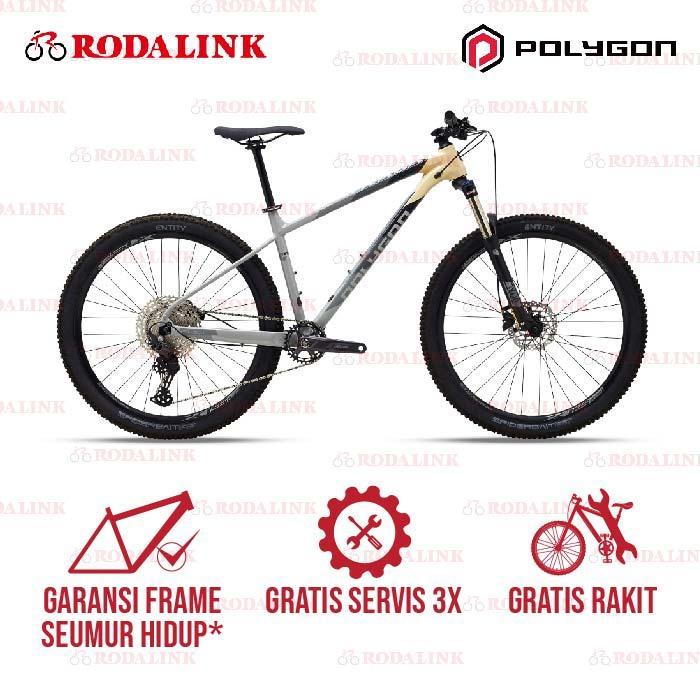 POLYGON SEPEDAUNG MTB XTRADA 6 1X11 SPEED - CREAM GREY - bicycle storeku