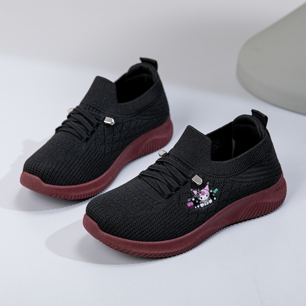 Sepatu Anak FEATA Type OF001 Rajut Premium Slip On Kids Nyaman & Ringan Karakter Kuromi  size 32 - 3