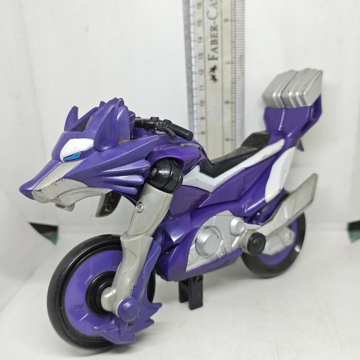 Action Figure Power Rangers Jungle Fury Purple Bike Wolf Battle Bandai Minus Tangan PrideToy