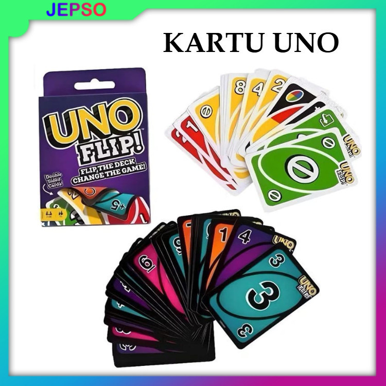 Kartu flip Uno / Permainan Kartu Keluarga / Uno Card / Uno Flip / Uno card / permainan uno