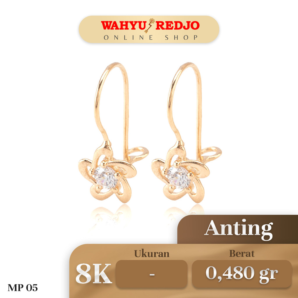 Anting-Anting Emas Gondel  Kembang 8K Wahyu Redjo AN-8K-30010652