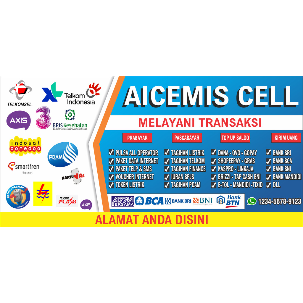 1 hari | spanduk konter hp | banner konter pulsa | spanduk banner etalase konter pulsa | poster etal