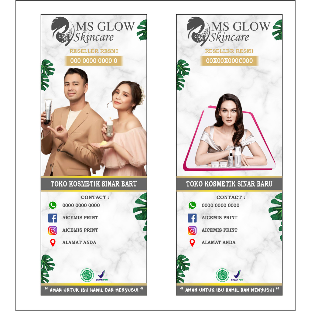 Spanduk Ms.Glow / Spanduk Ms Glow / Spanduk Jualan / Spanduk Skincare
