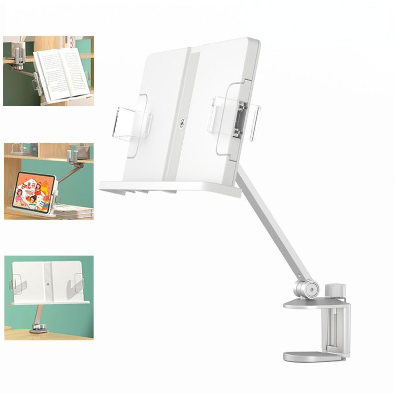 Desk Clamping Aluminum Reading Book Stand Multi-angle Adjustable Reading Book Bracket Table Camping 