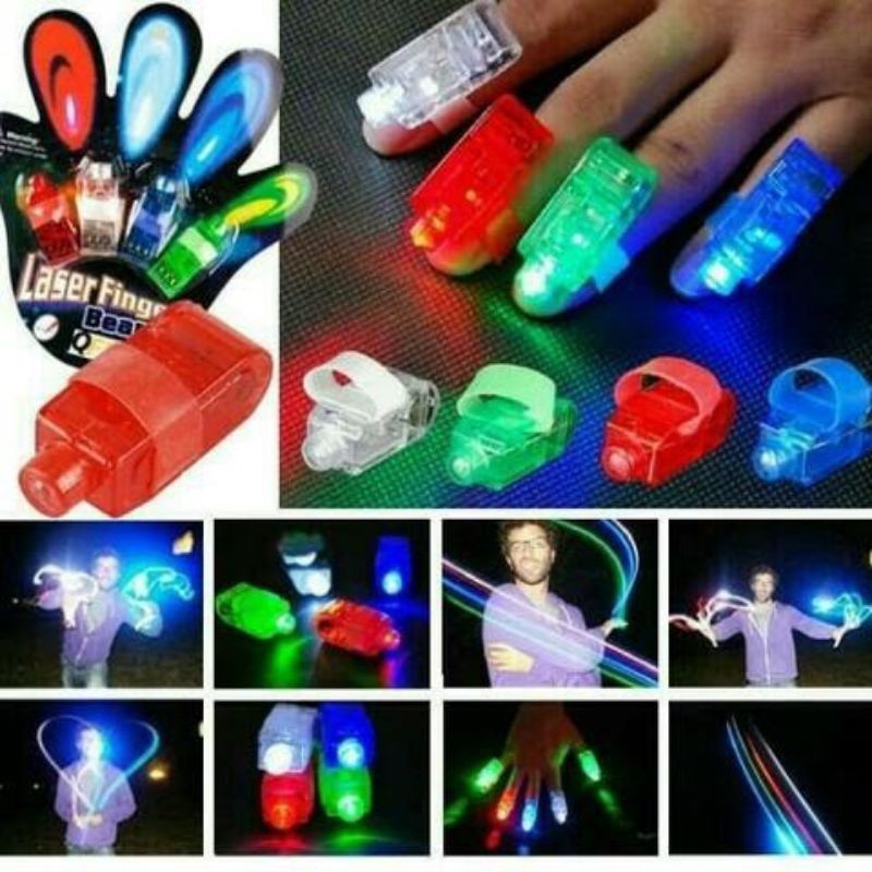GMJ Mainan anak lampu laser finger light beam lampu jari SNI 4PCS GMJ