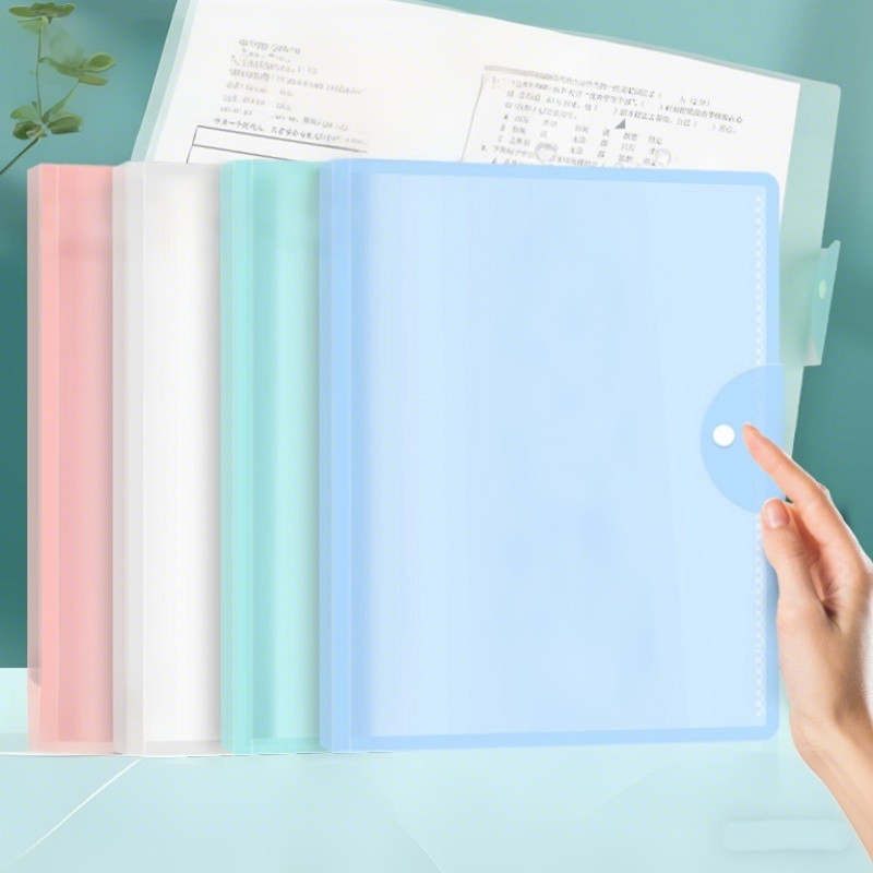 Map File A3 Transparan Berlapis Warna, Organizer Dokumen & Kertas Ujian untuk Pelajar