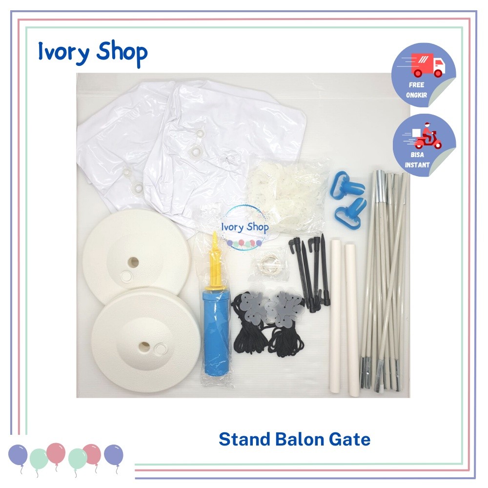 Standing Balon Gate Gapura Kerangka Tiang Stand Lengkung Balloon Arch