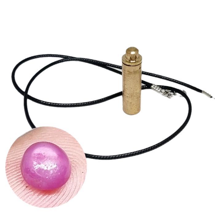 Kalung Batu Ruby Natural / Kalung Liontin Tabung Kuningan Polos Anti Karat
