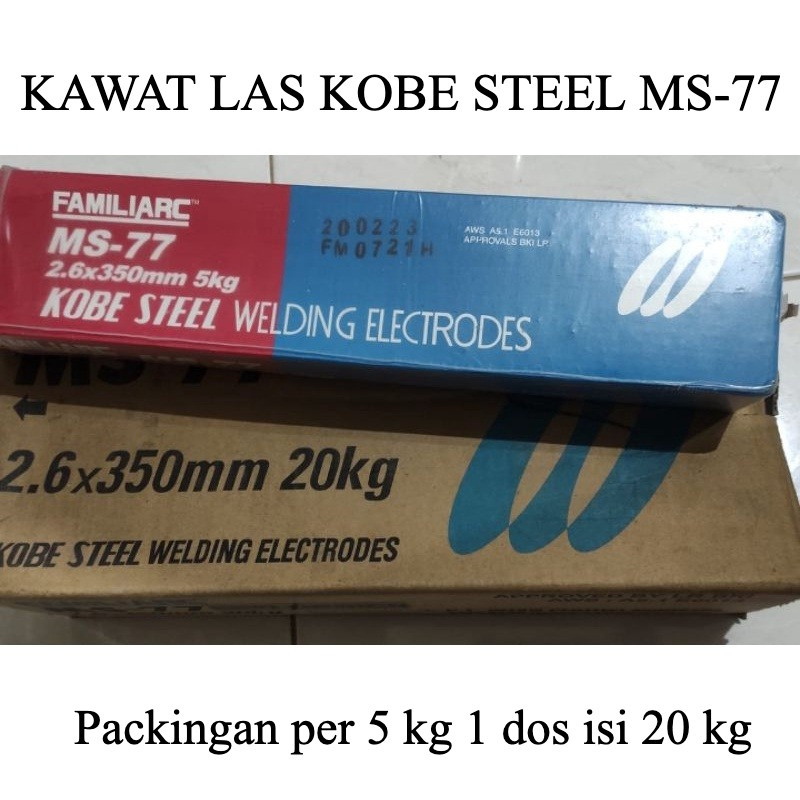 KOBE STELL KAWAT LAS AWS E6013 MS77 3,2 MM  ORIGINAL PER 5 KG