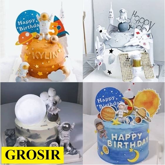 [GE] [GROSIR] Topper Space Astronot Angkasa Planet kue cake birthday hiasan ulangtahun ultah Accesso