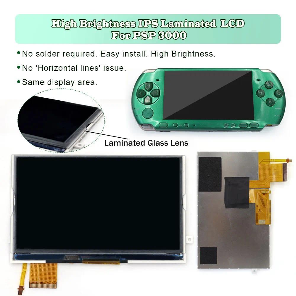 HISPEEDO without Lamination or Laminated IPS LCD Screen For PSP3000  Console For PSP 3000  Backlight
