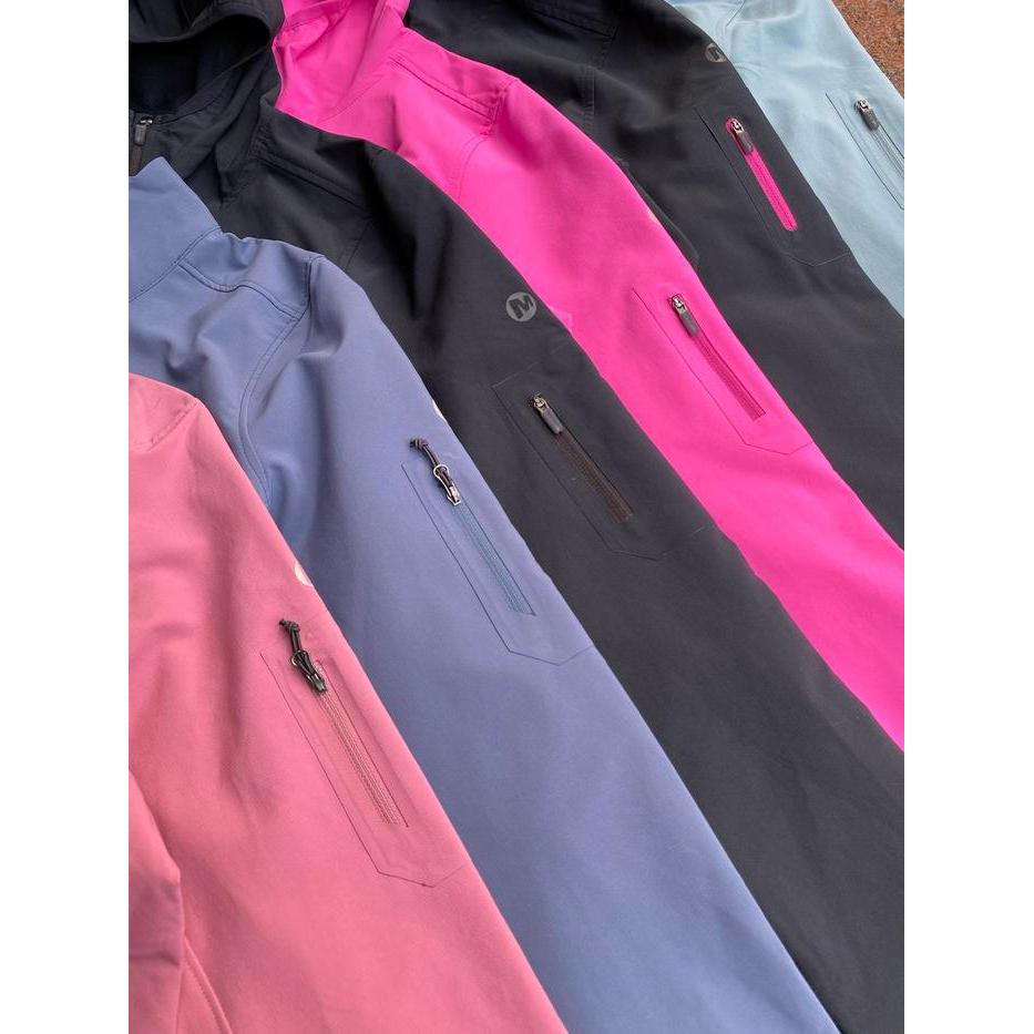 Merrell Women's Water Resistant Shell Jacket | Jaket Hiking Trail Running Cewe - 3533 - FUSCHIA-HOOD