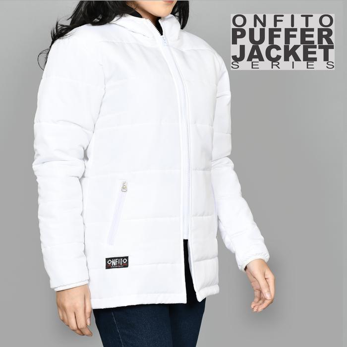 Onfito Outdoor Jacket Puffer CEWEK Jaket Busa Musim panas Musim dingin Parasut Wanita - Hitam, M