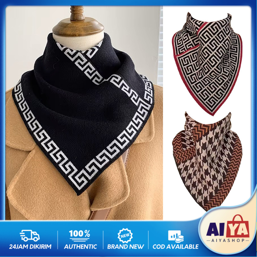 Syal Leher Turtleneck Rajut Wanita Hangat Windroop Syal Leher Rajut Fake Keren Aksesoris Scarf