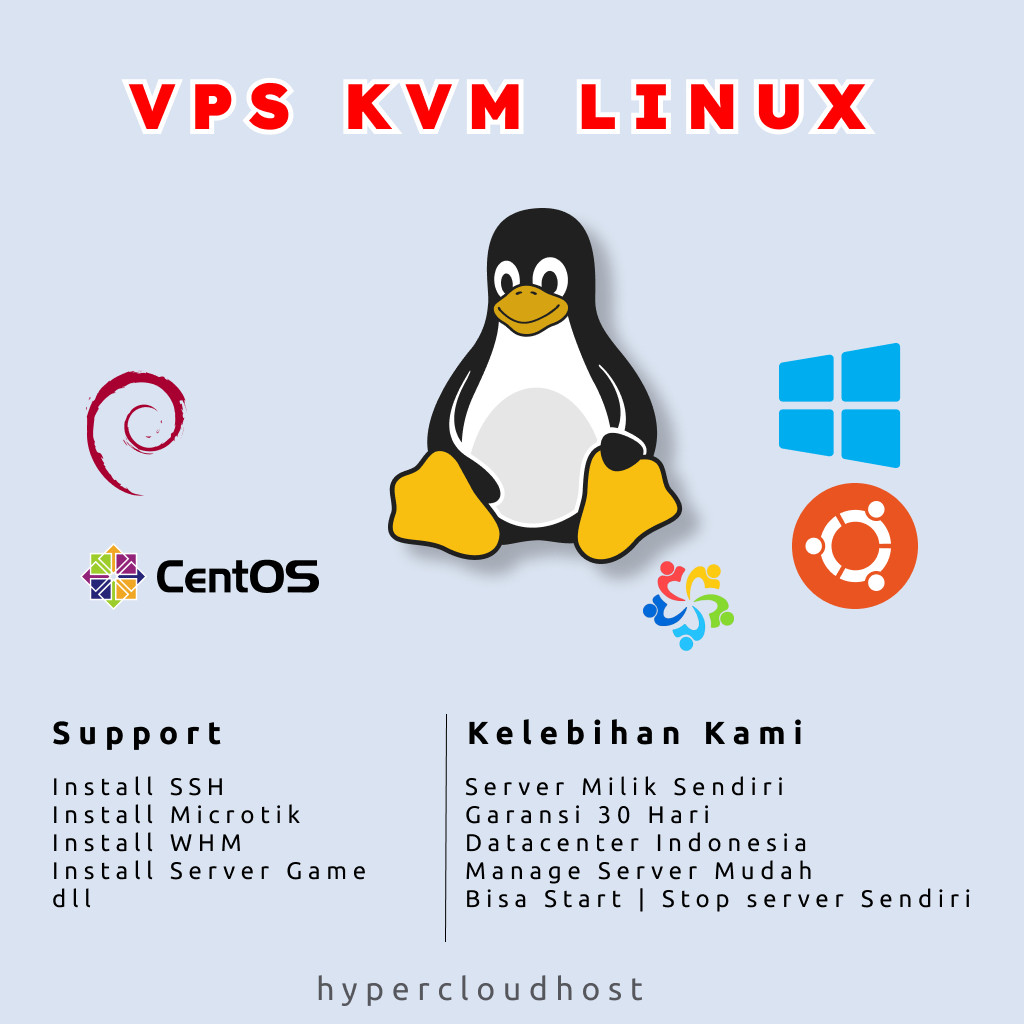 Server VPS  RDP KVM Linux Hypercloudhost Full Akses Root
