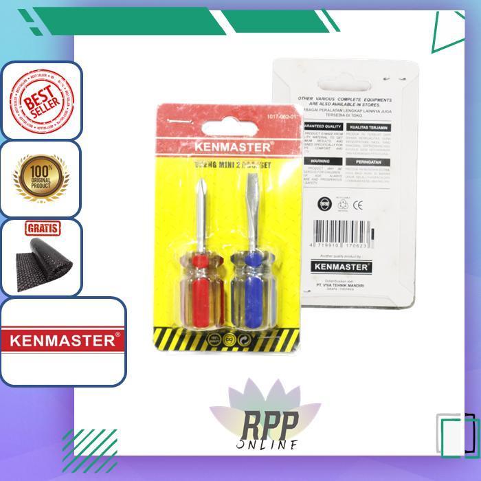 Kenmaster Obeng Mini 2 Pcs Plus Minus Cebol - Obeng Kenmaster Obeng Stuby Obeng Mini Obeng Pendek