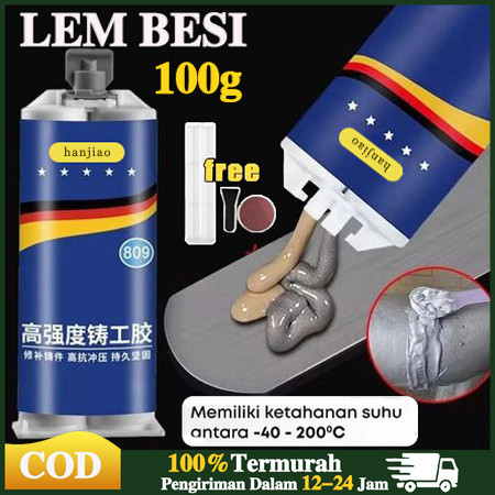 Lem AB Besi Super Kuat Tahan Panas 30o'C Lem Besi Kayu Kaca Plastik Karet Metal Lem Perekat Super Un