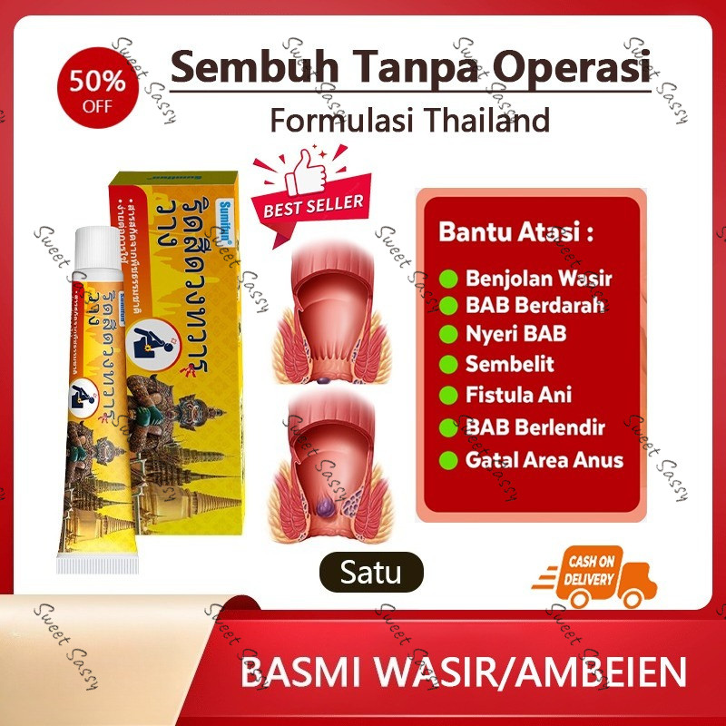 Thailand Obat wasir Salep wasir Salep ambeien paling ampuh 20g Ekstrak herbal untuk menghilangkan am