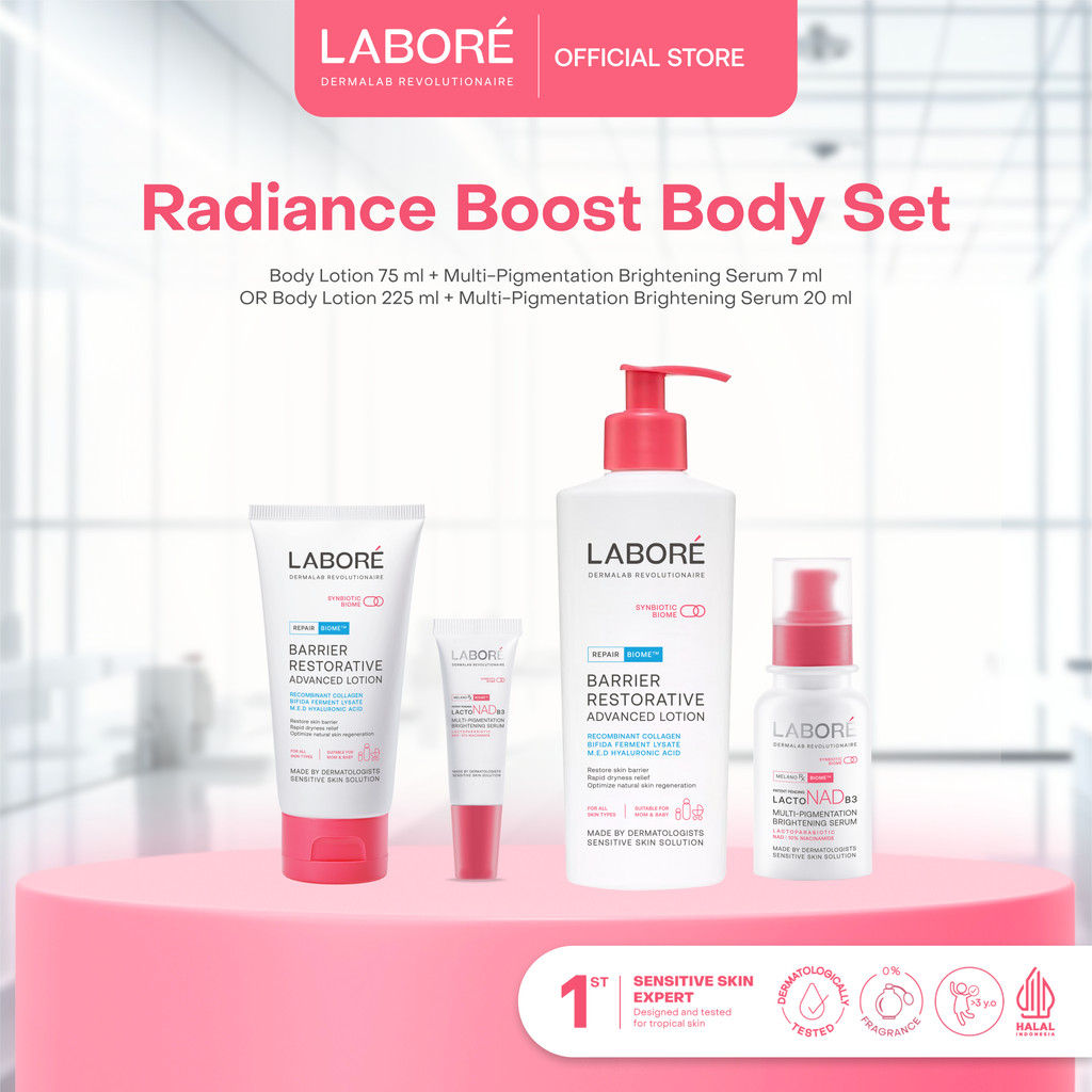 LABORE Radiance Boost Body Set - Barrier Restorative Advance Body Lotion 75ml/225ml-MultiPigmentatio