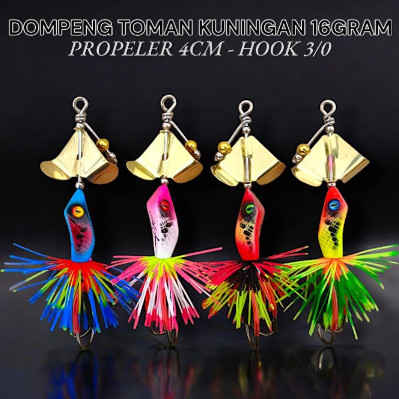 DOMPENG KUNINGAN TOMAN. LONCENG KUNINGAN TOMAN. UMPAN CASTING TOMAN BERAT 16GRAM