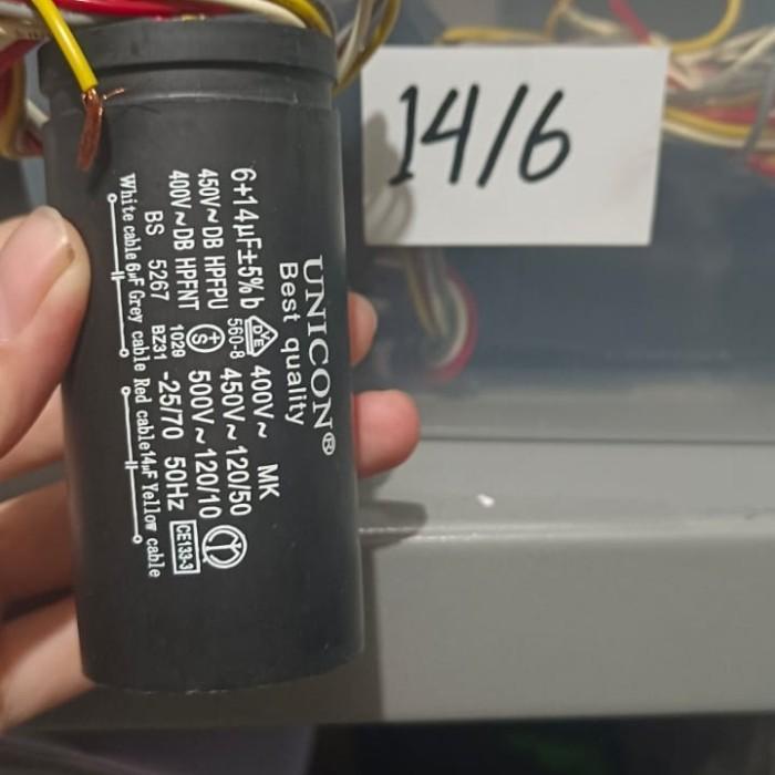 kapasitor mesin cuci sharp 2 tabung 14 6uf kabel 4 - Not Specified