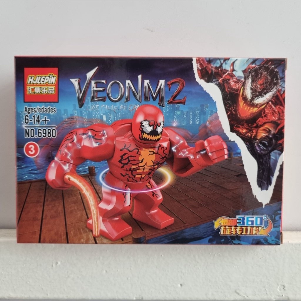 ZDANS77ER Mainan figur Carnage film Venom Minifigure besar HJLEPIN 6980